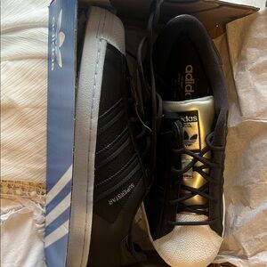 Adidas Superstar Men's Sneakers in Black and Gold